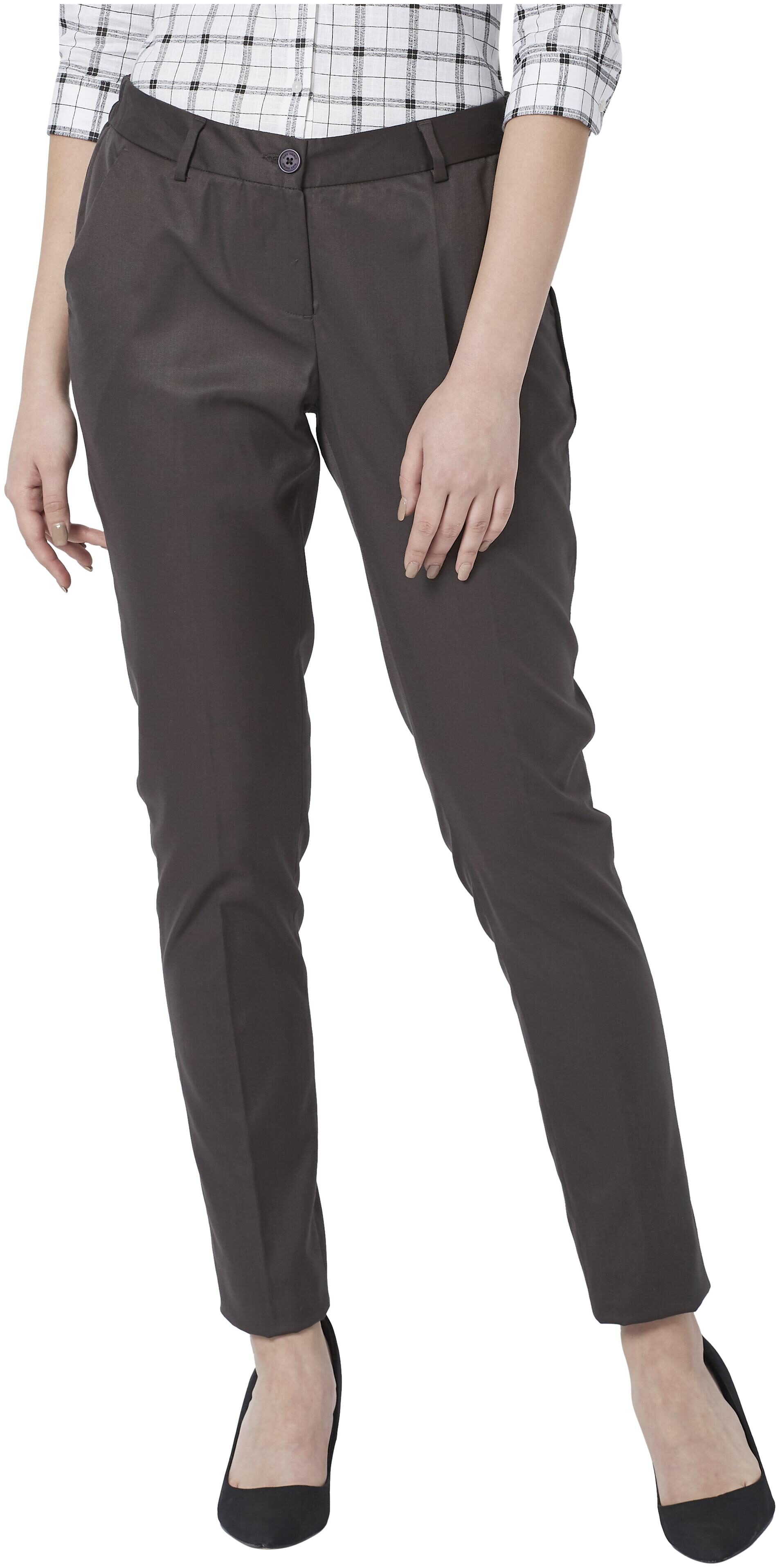 

Park Avenue Women Brown Tapered fit Regular trousers