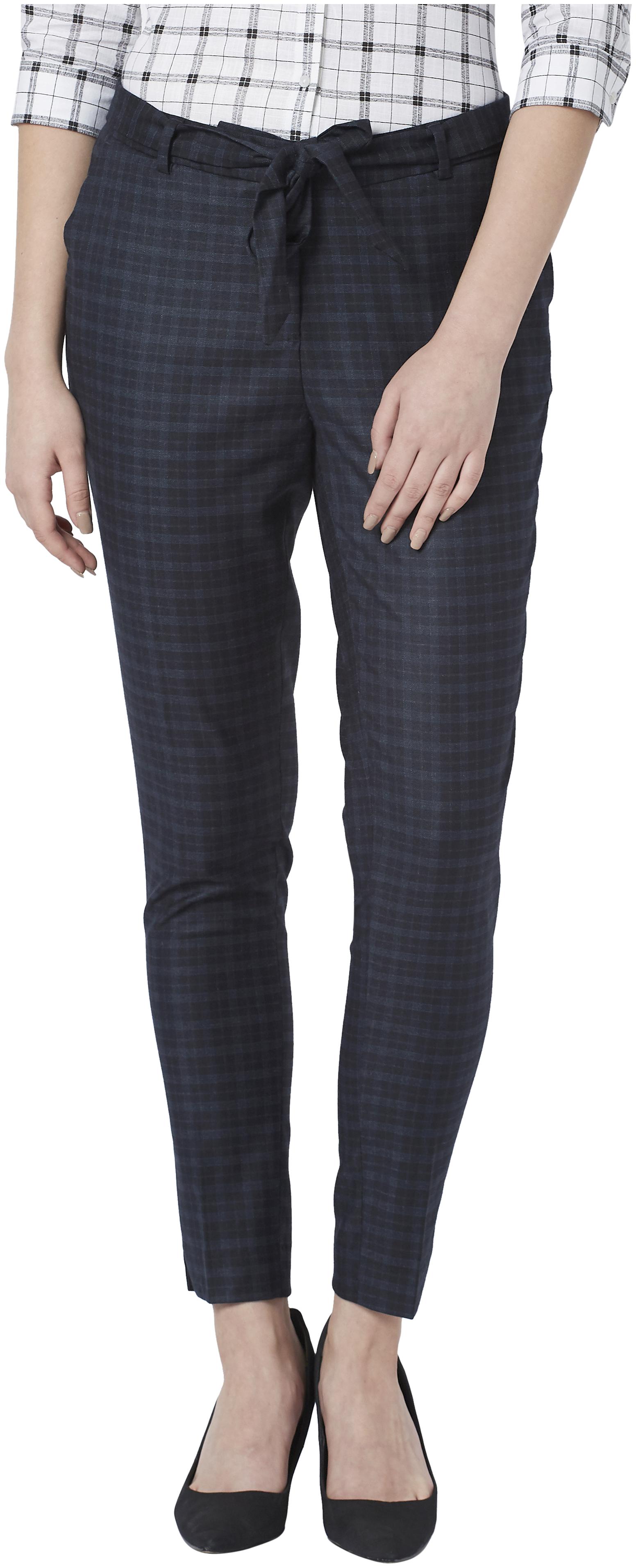 

Park Avenue Women Black Tapered fit Regular trousers