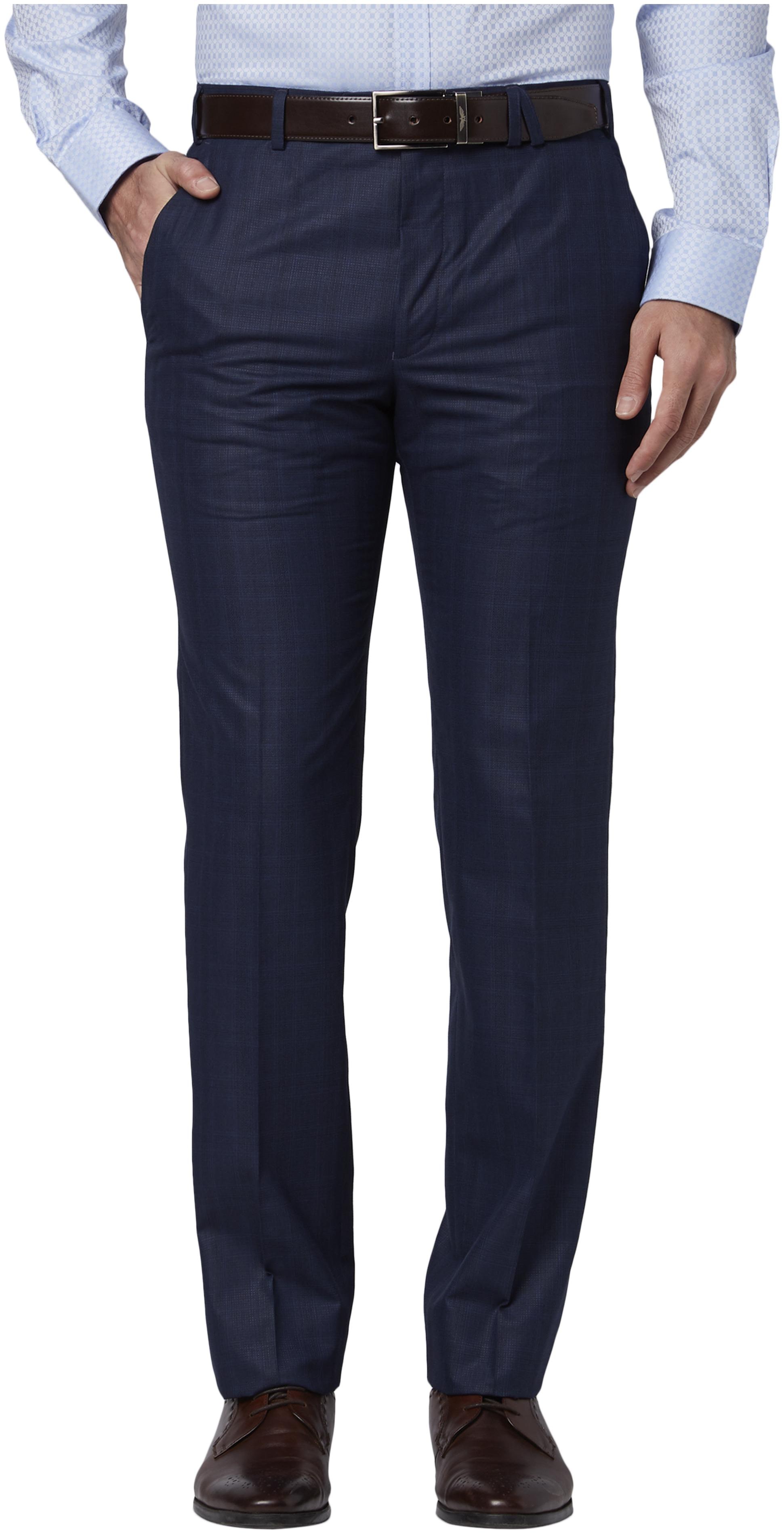 

Park Avenue Men Solid Regular Fit Formal Trouser - Blue