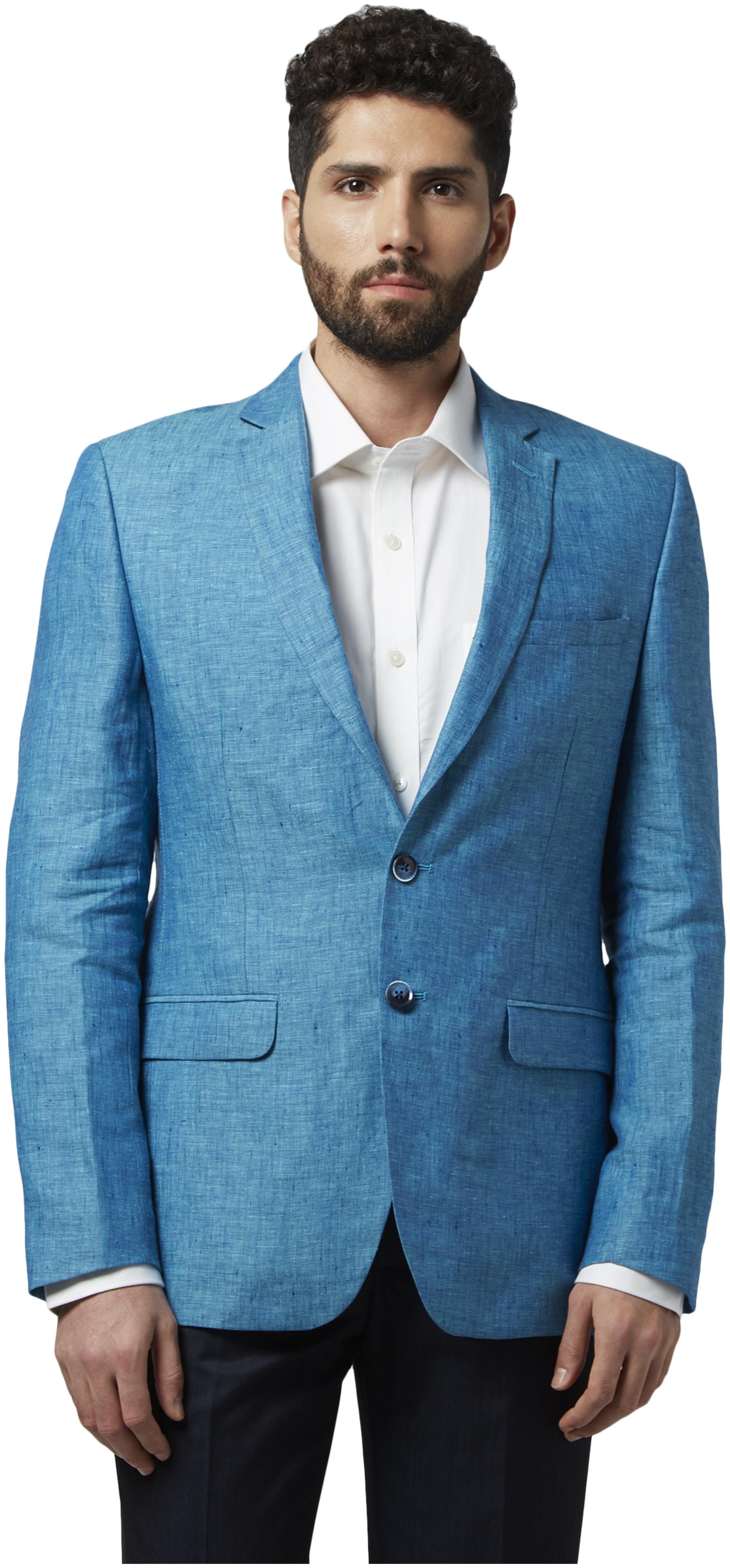

Park Avenue Men Blue Solid Super slim fit Single Breasted Blazer