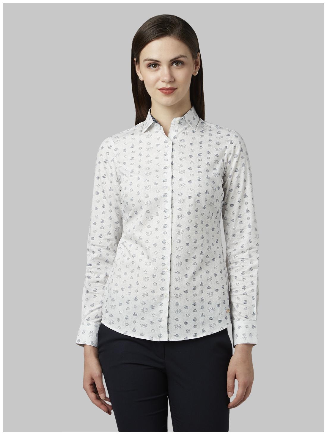 

Park Avenue Women White Printed Regular Fit Shirt