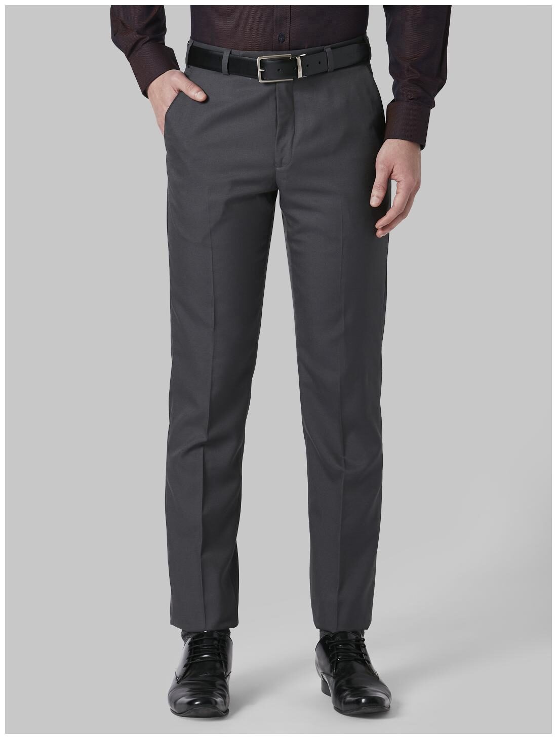 

Park Avenue Men Solid Regular Fit Formal Trouser - Grey