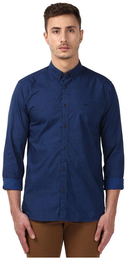 

Park Avenue Men Blue Solid Slim Fit Casual Shirt