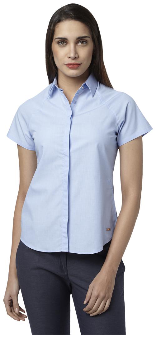 

Park Avenue Women Blue Solid Regular Fit Shirt