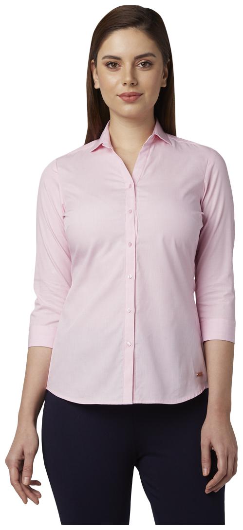 

Park Avenue Women Pink Solid Regular Fit Shirt