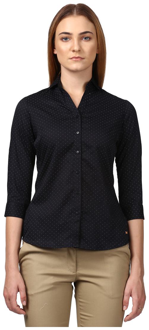

Park Avenue Women Black Printed Regular Fit Shirt