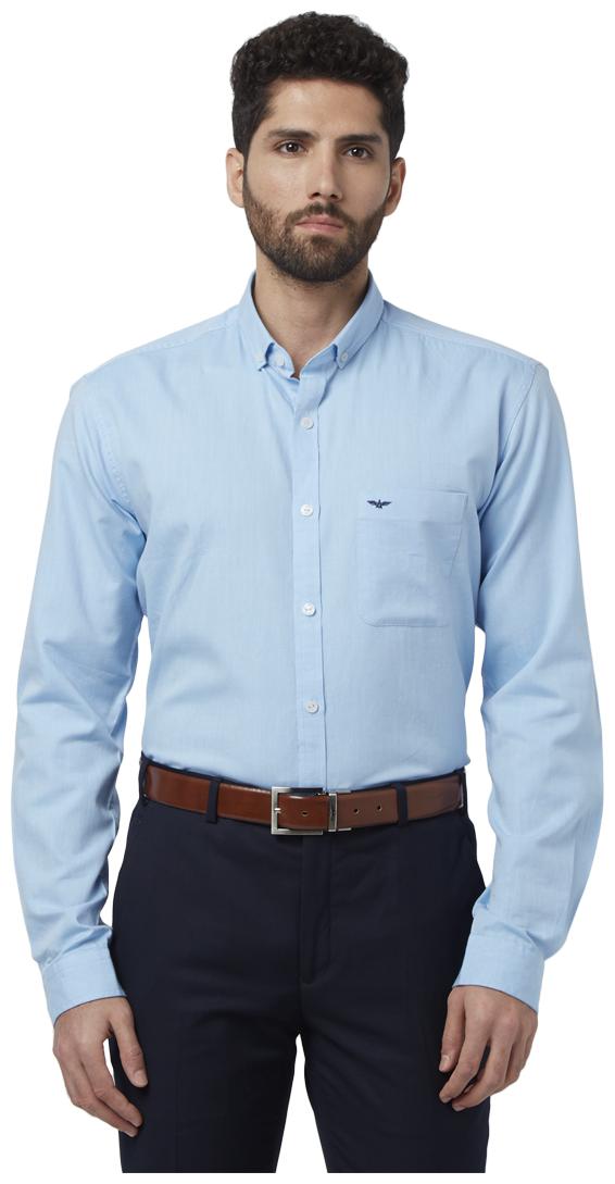 

Park Avenue Men Blue Solid Slim Fit Casual Shirt