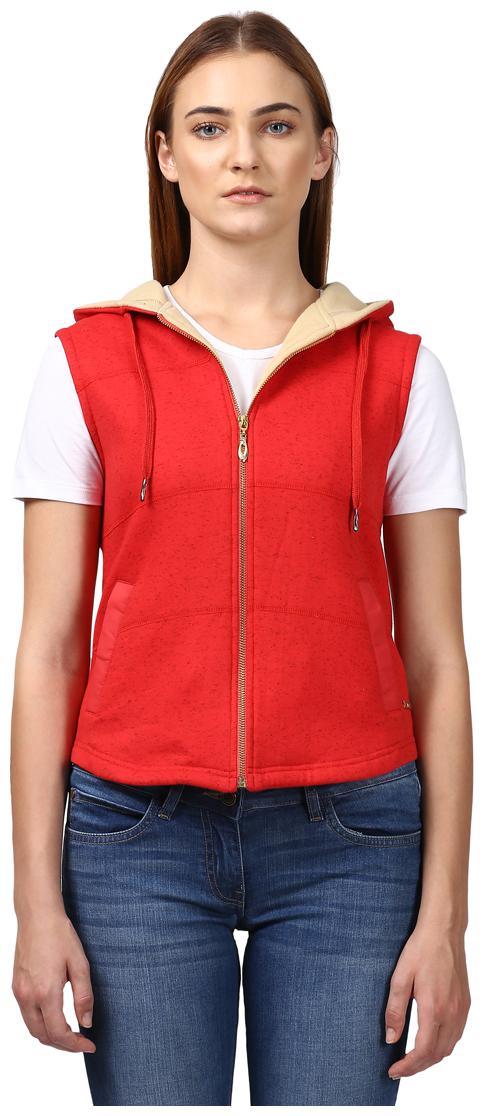 

Park Avenue Women Red Regular fit Hooded Cotton T shirt