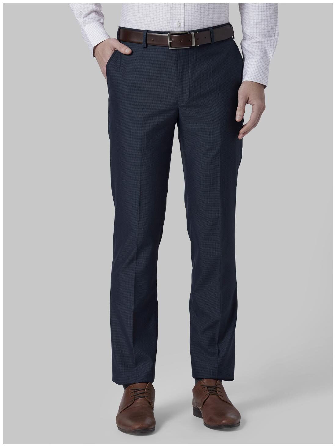 

Park Avenue Men Textured Regular Fit Formal Trouser - Blue