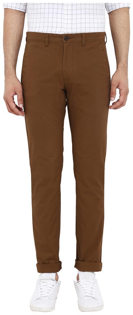 

Park Avenue Men Brown Solid Regular fit Regular trousers
