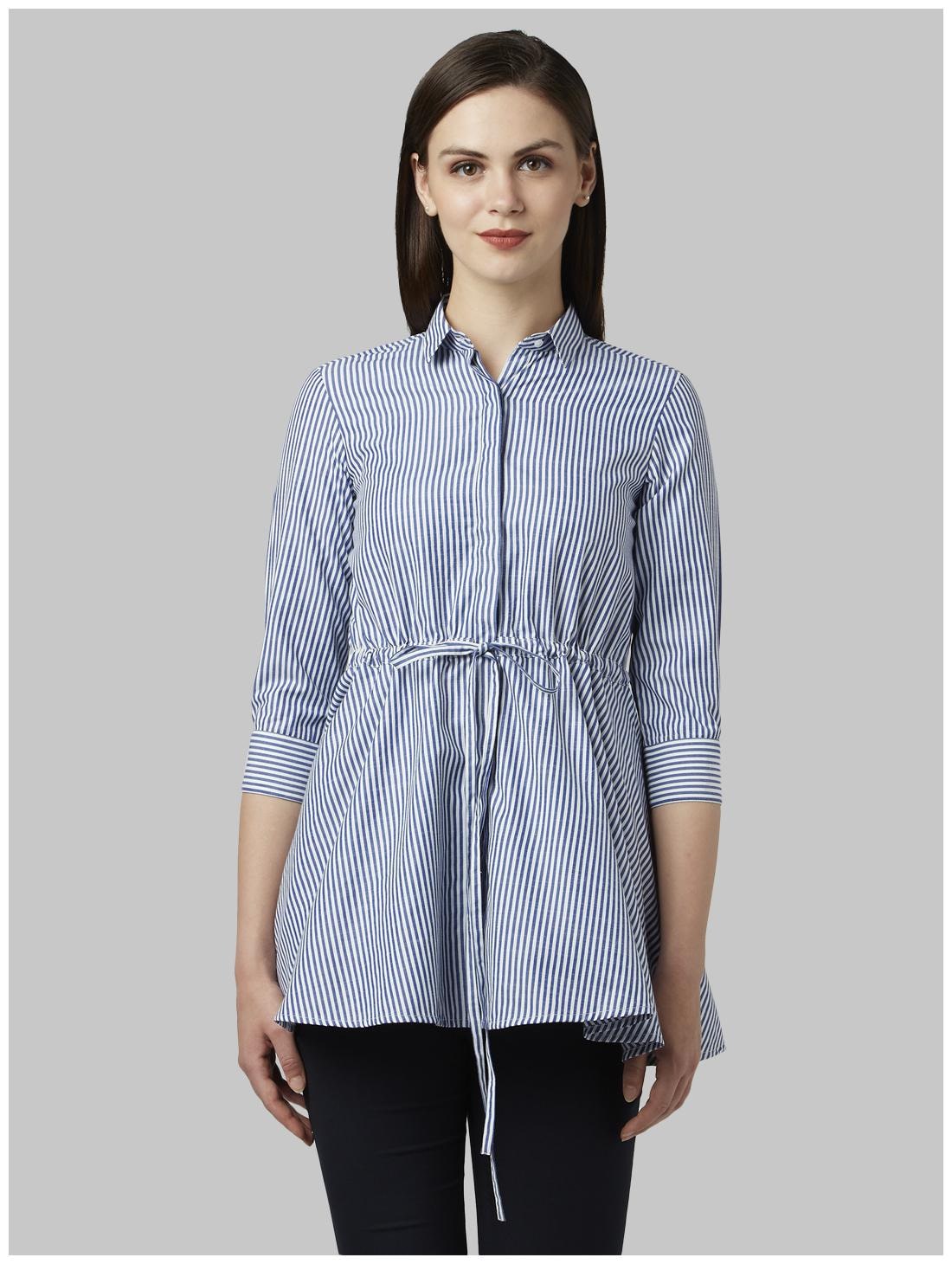 

Park Avenue Women Blue Solid Regular Fit Shirt