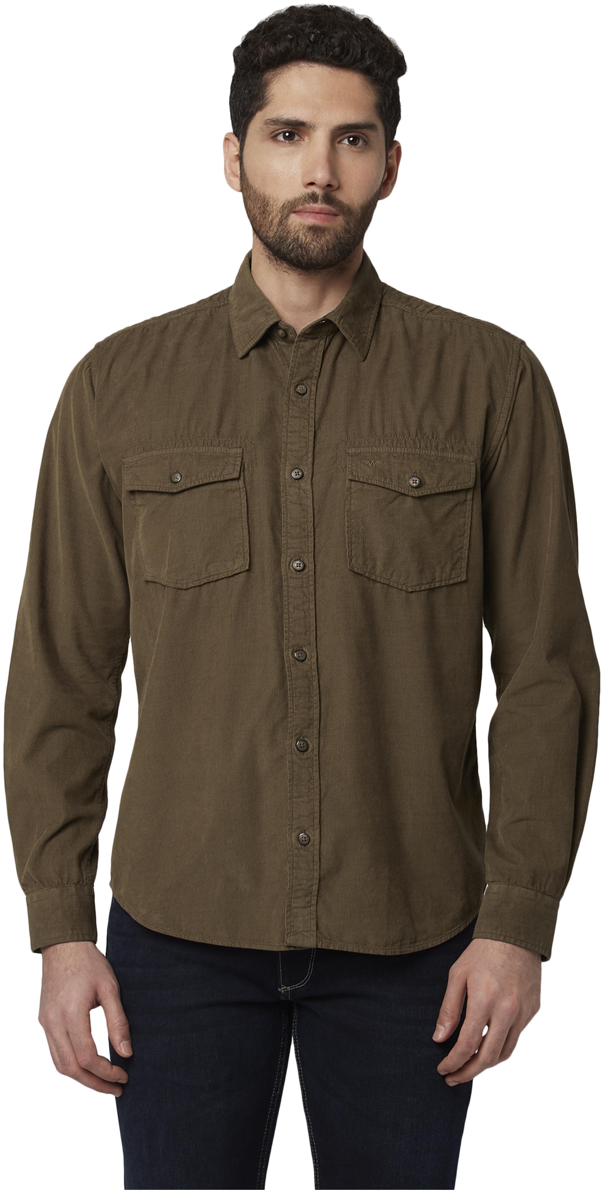 

Park Avenue Men Brown Solid Regular Fit Casual Shirt