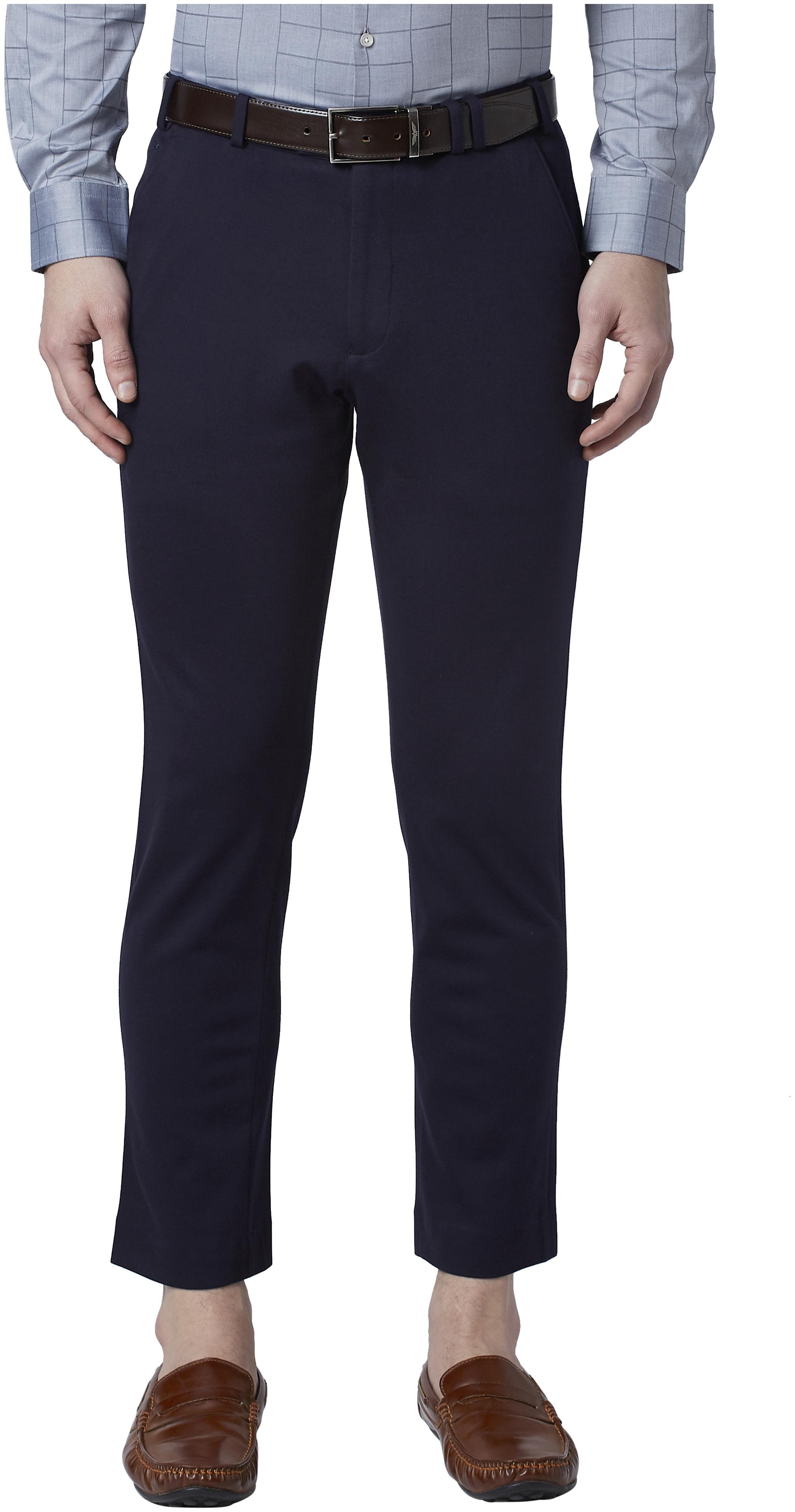 

Park Avenue Men Solid Regular Fit Formal Trouser - Blue
