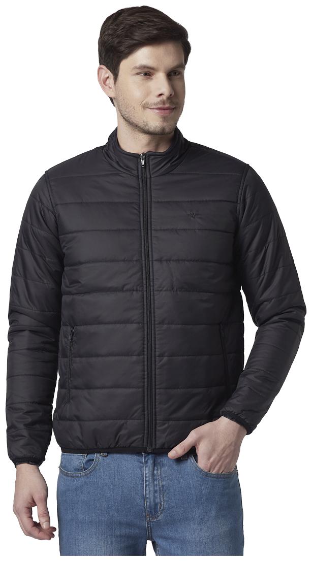 

Park Avenue Men Blue Solid Bomber jacket