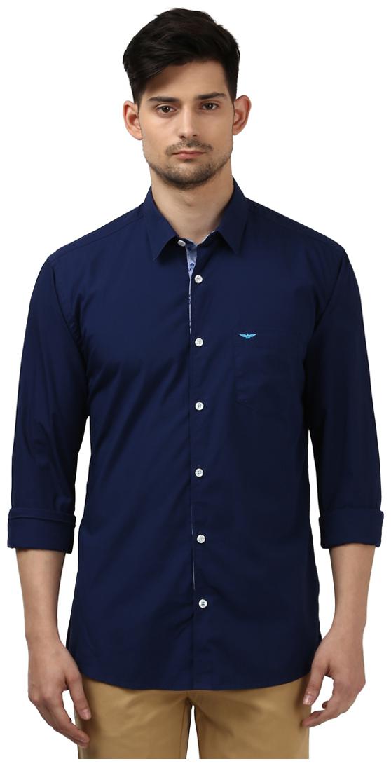 

Park Avenue Men Blue Polka Dots Slim Fit Casual Shirt