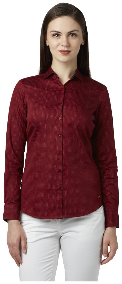 

Park Avenue Women Maroon Printed Regular Fit Shirt
