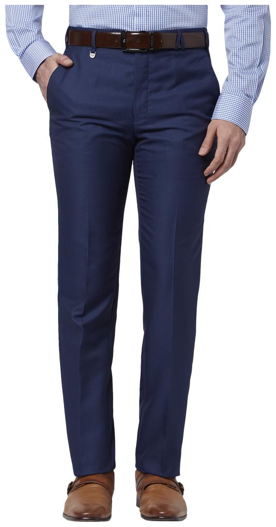 

Park Avenue Men Textured Slim Fit Formal Trouser - Blue