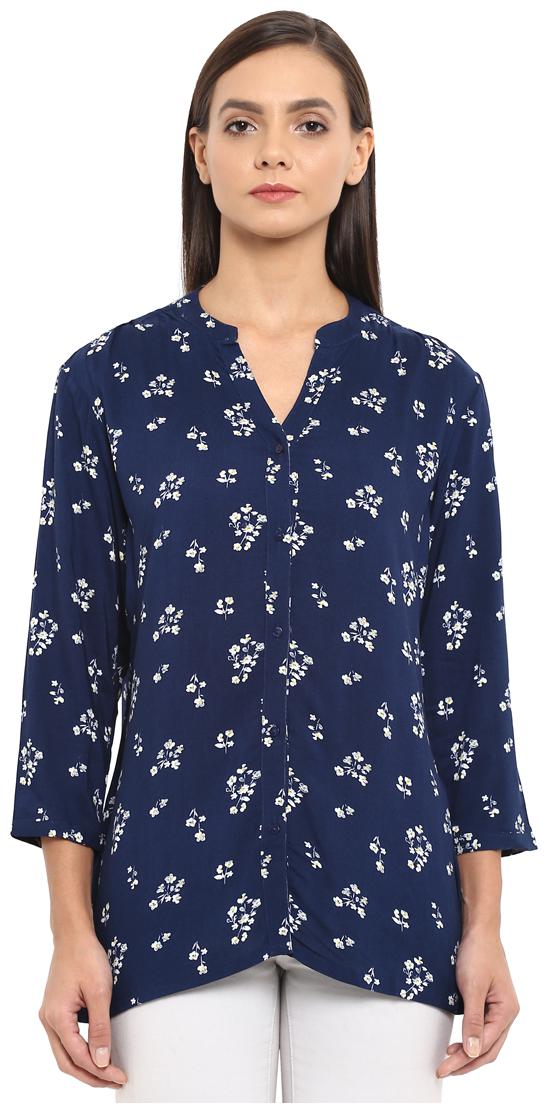 

Park Avenue Women Printed Regular top - Blue