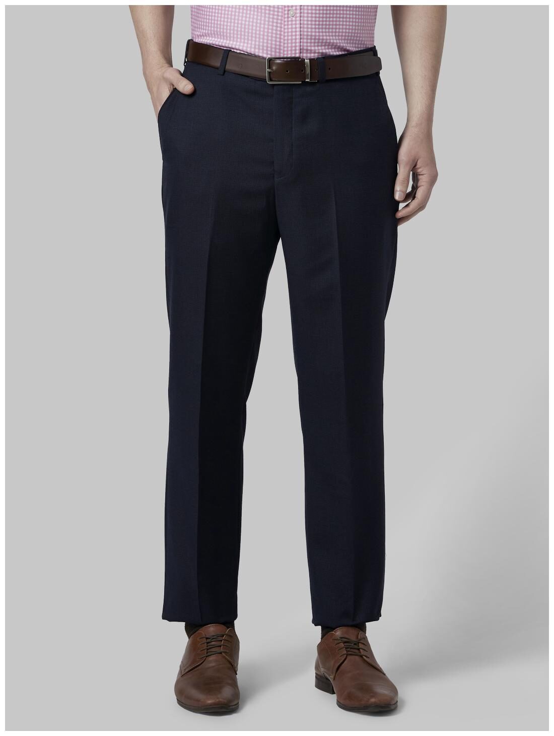 

Park Avenue Men Solid Regular Fit Formal Trouser - Blue