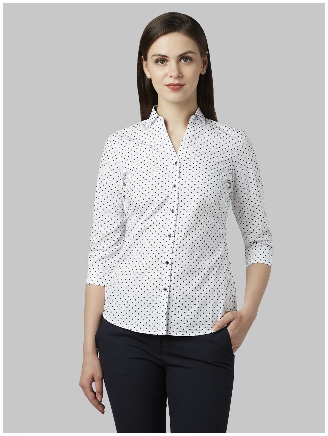 

Park Avenue Women Blue Printed Regular Fit Shirt