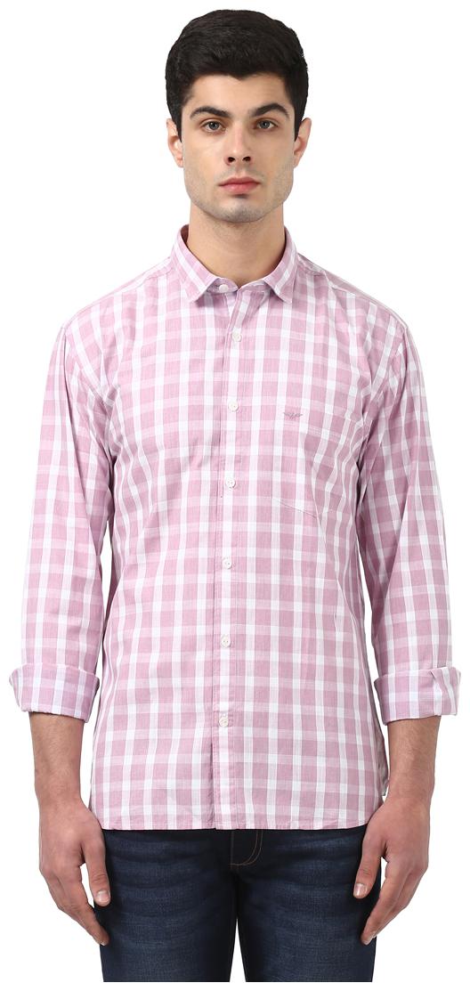 

Park Avenue Men Purple Checked Slim Fit Casual Shirt