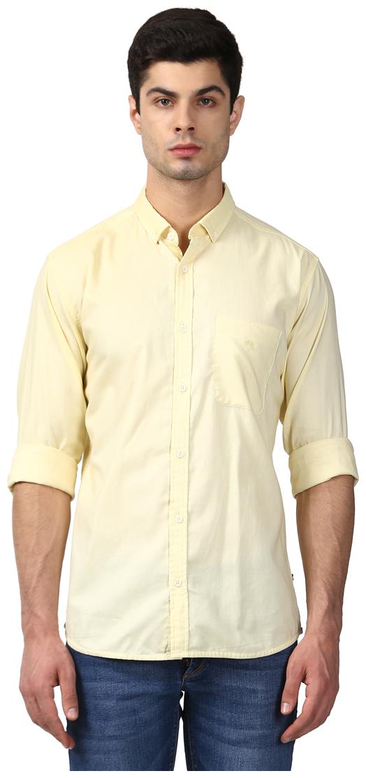 

Park Avenue Men Yellow Solid Slim Fit Casual Shirt