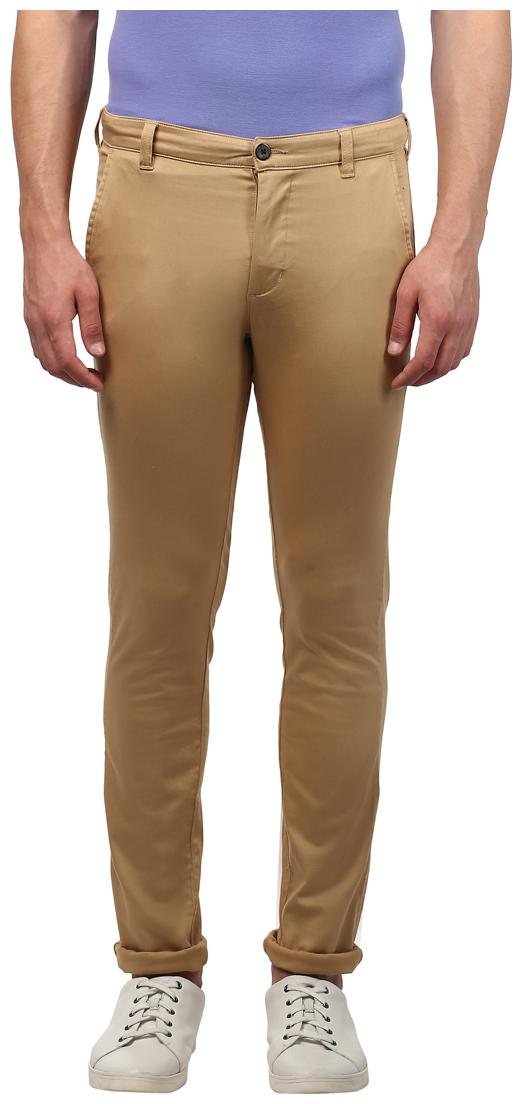 

Park Avenue Men Brown Solid Tapered fit Regular trousers