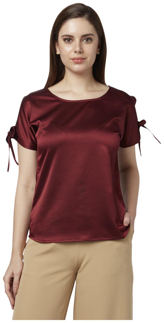 

Park Avenue Women Solid Regular top - Maroon