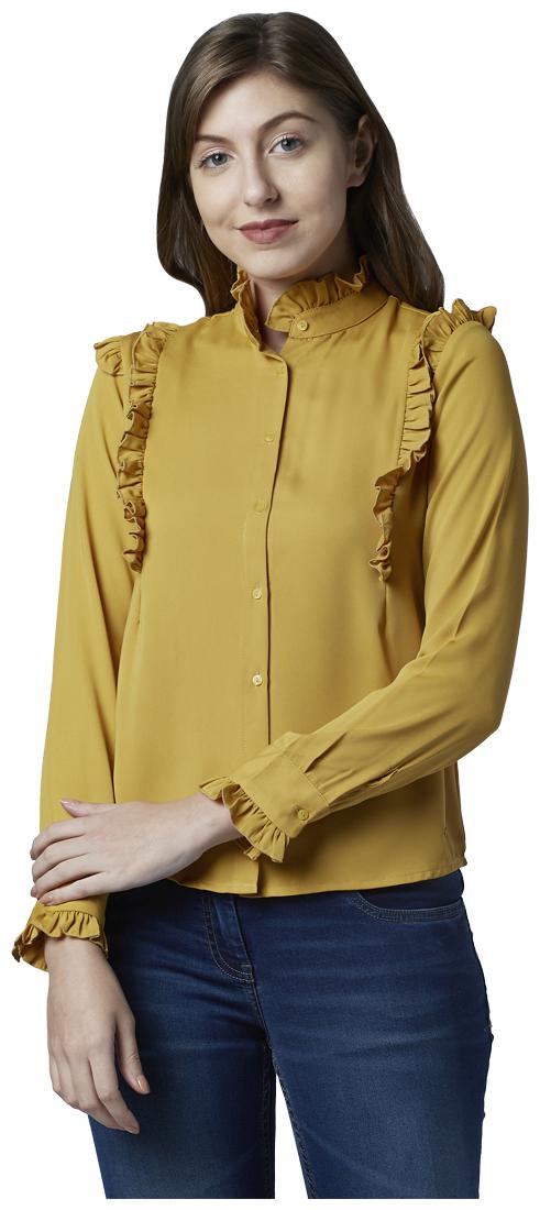 

Park Avenue Women Solid Regular top - Yellow