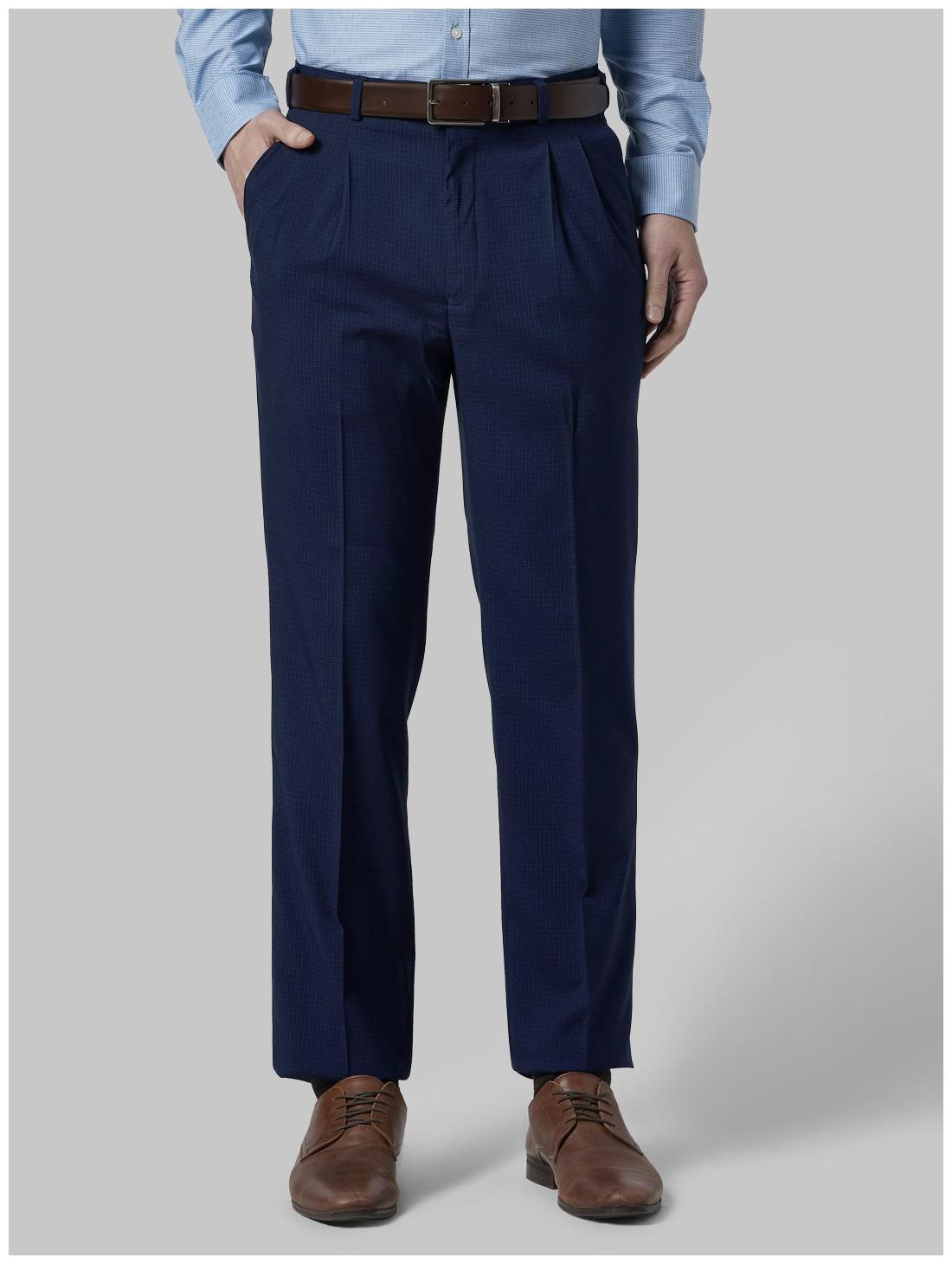 

Park Avenue Men Solid Regular Fit Formal Trouser - Blue