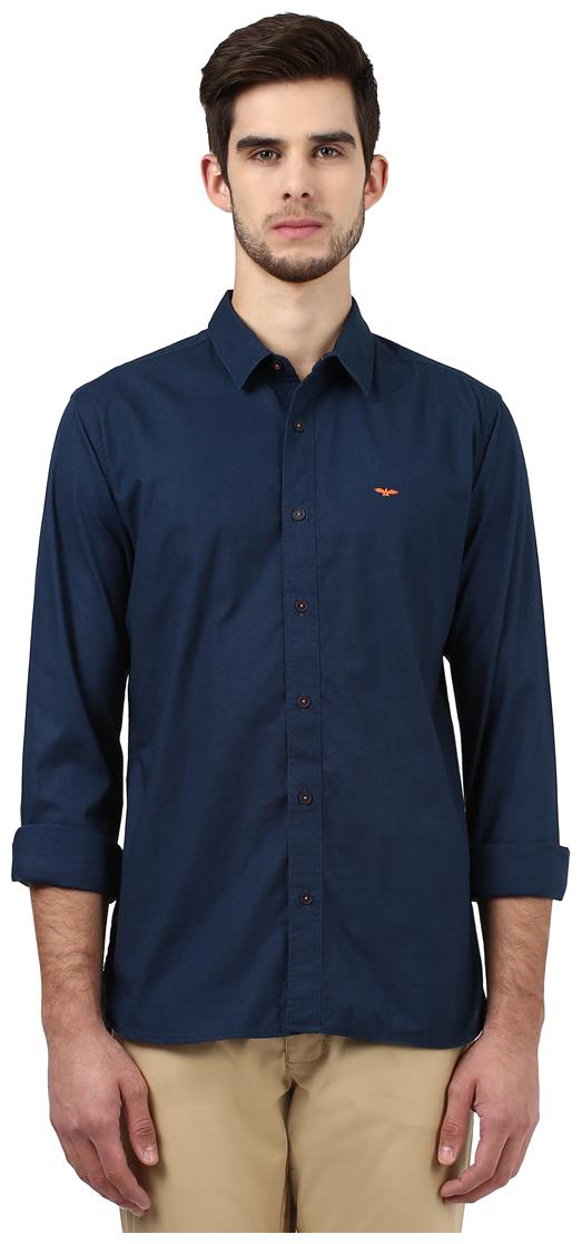 

Park Avenue Men Blue Solid Slim Fit Casual Shirt