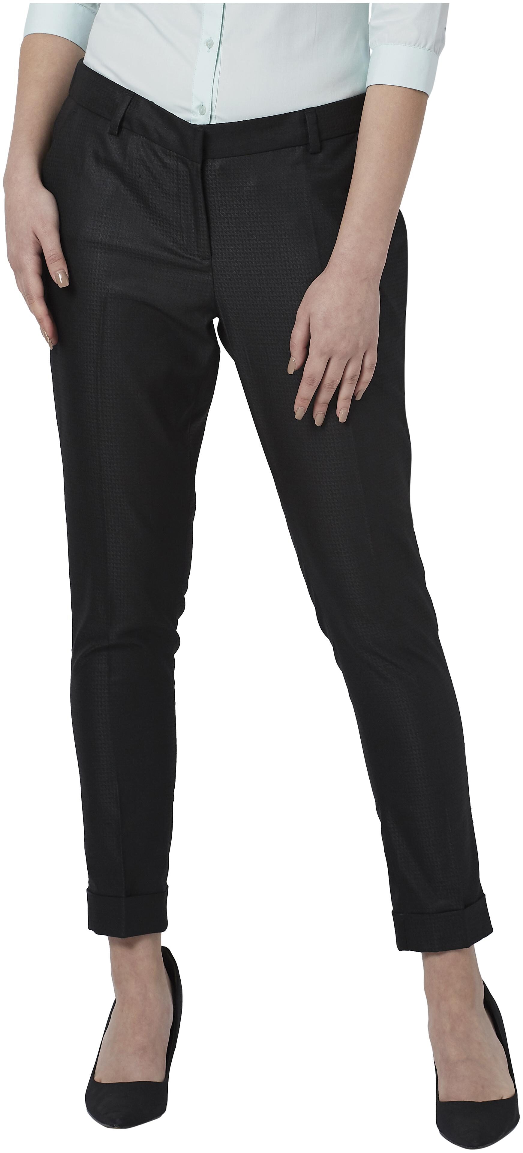 

Park Avenue Women Black Tapered fit Regular trousers