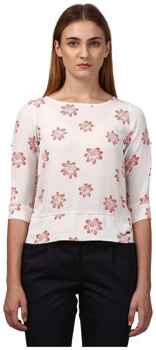 Park Avenue Women Printed Regular top - White
