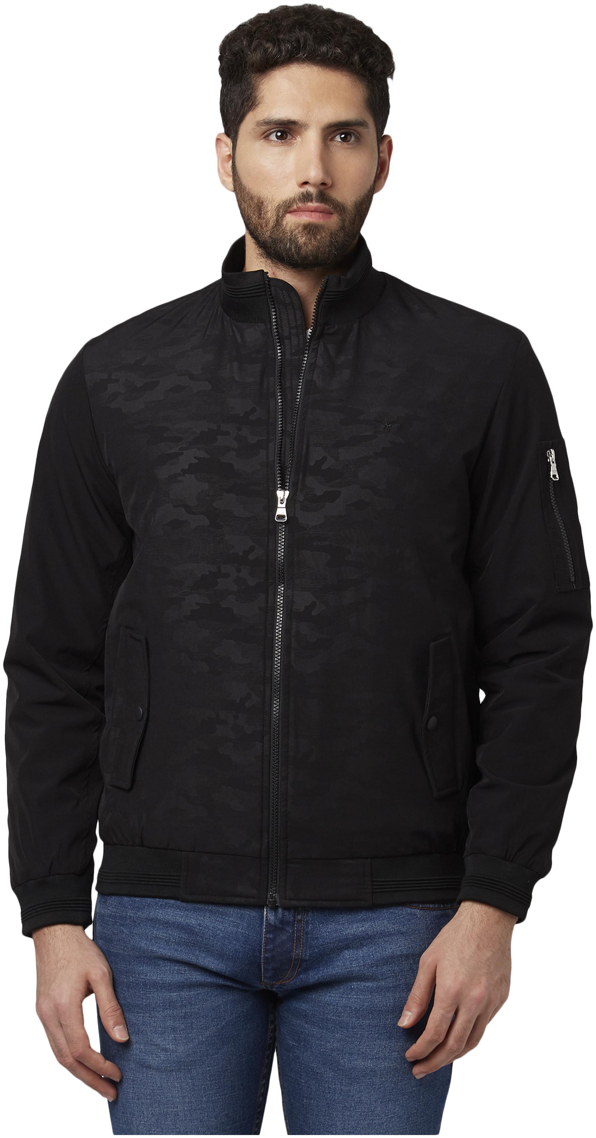 

Park Avenue Men Polyester Bomber Jacket Black color