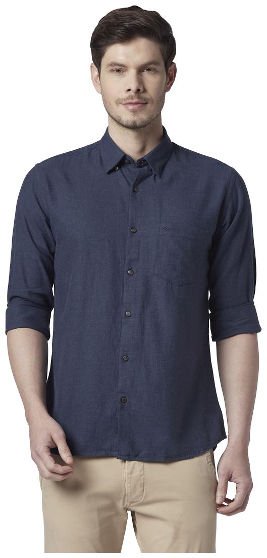 

Park Avenue Men Blue Solid Slim Fit Casual Shirt