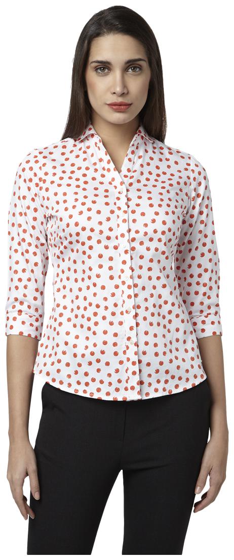 

Park Avenue Women Orange Printed Regular Fit Shirt