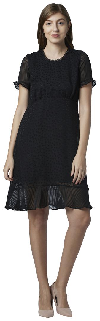 

Park Avenue Black Self design Fit flare dress
