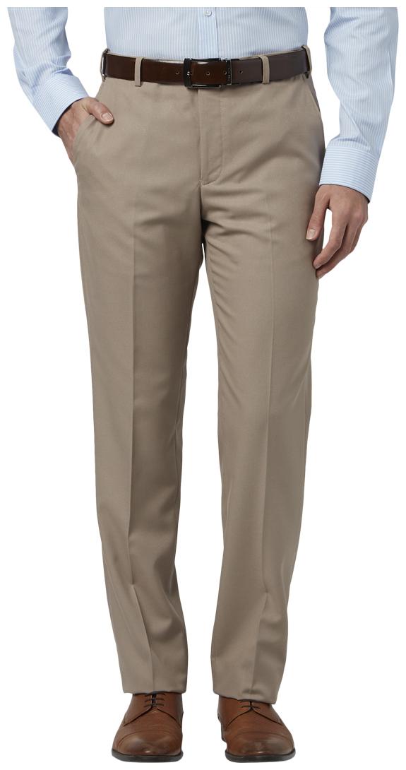 

Park Avenue Men Textured Regular Fit Formal Trouser - Beige