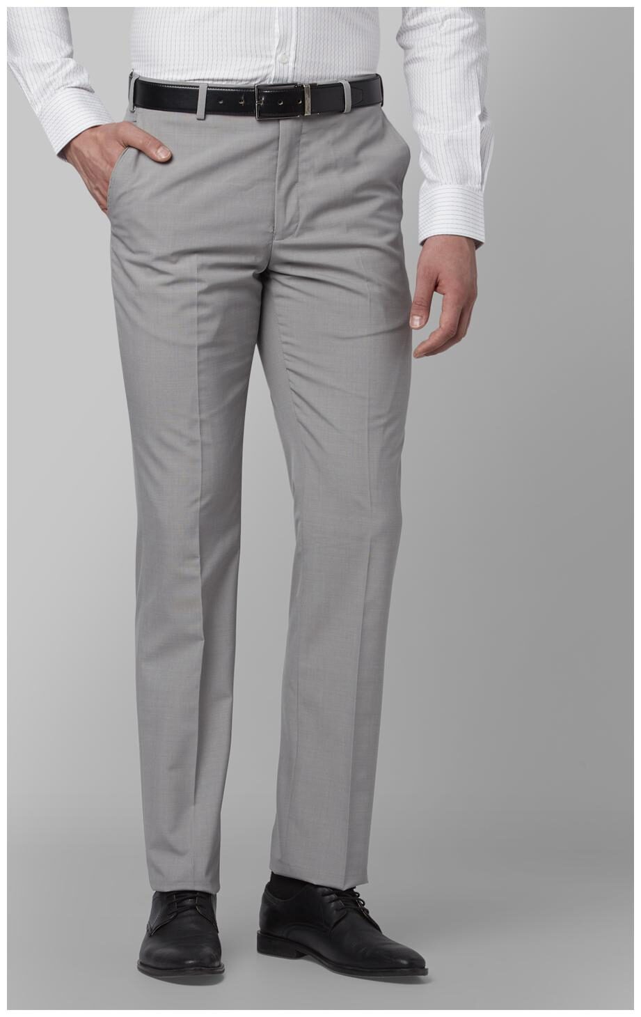 

Park Avenue Men Solid Regular Fit Formal Trouser - Grey
