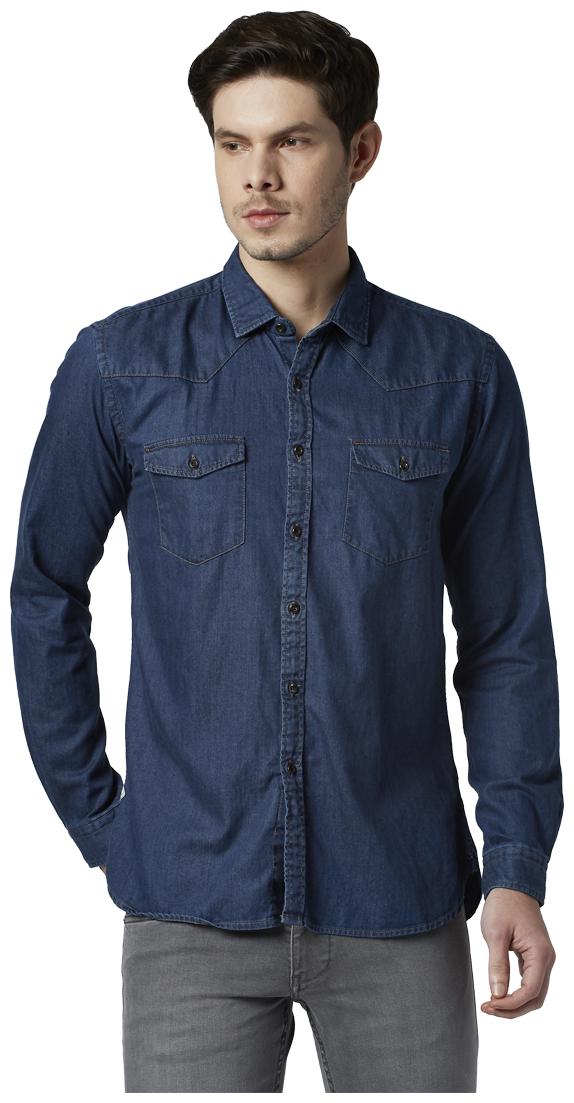 

Park Avenue Men Blue Solid Slim Fit Casual Shirt