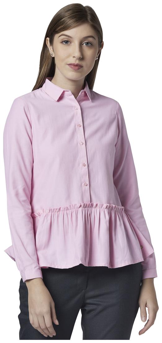 

Park Avenue Women Pink Solid Regular Fit Shirt
