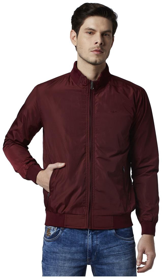 

Park Avenue Men Maroon Printed Bomber jacket