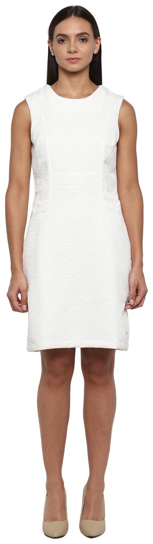 

Park Avenue White Self design Bodycon dress