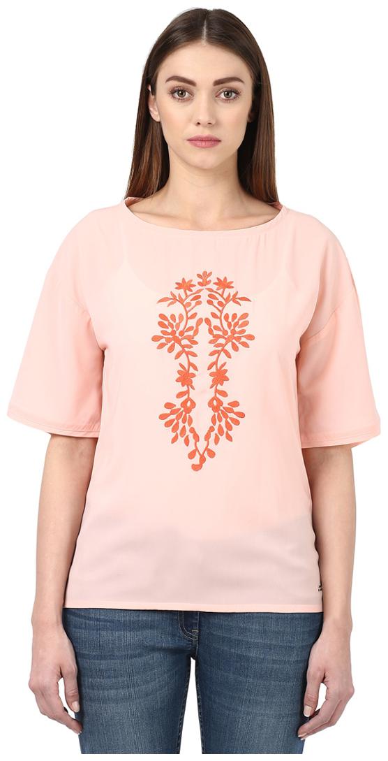 

Park Avenue Women Fawn Regular Fit Polyester Top