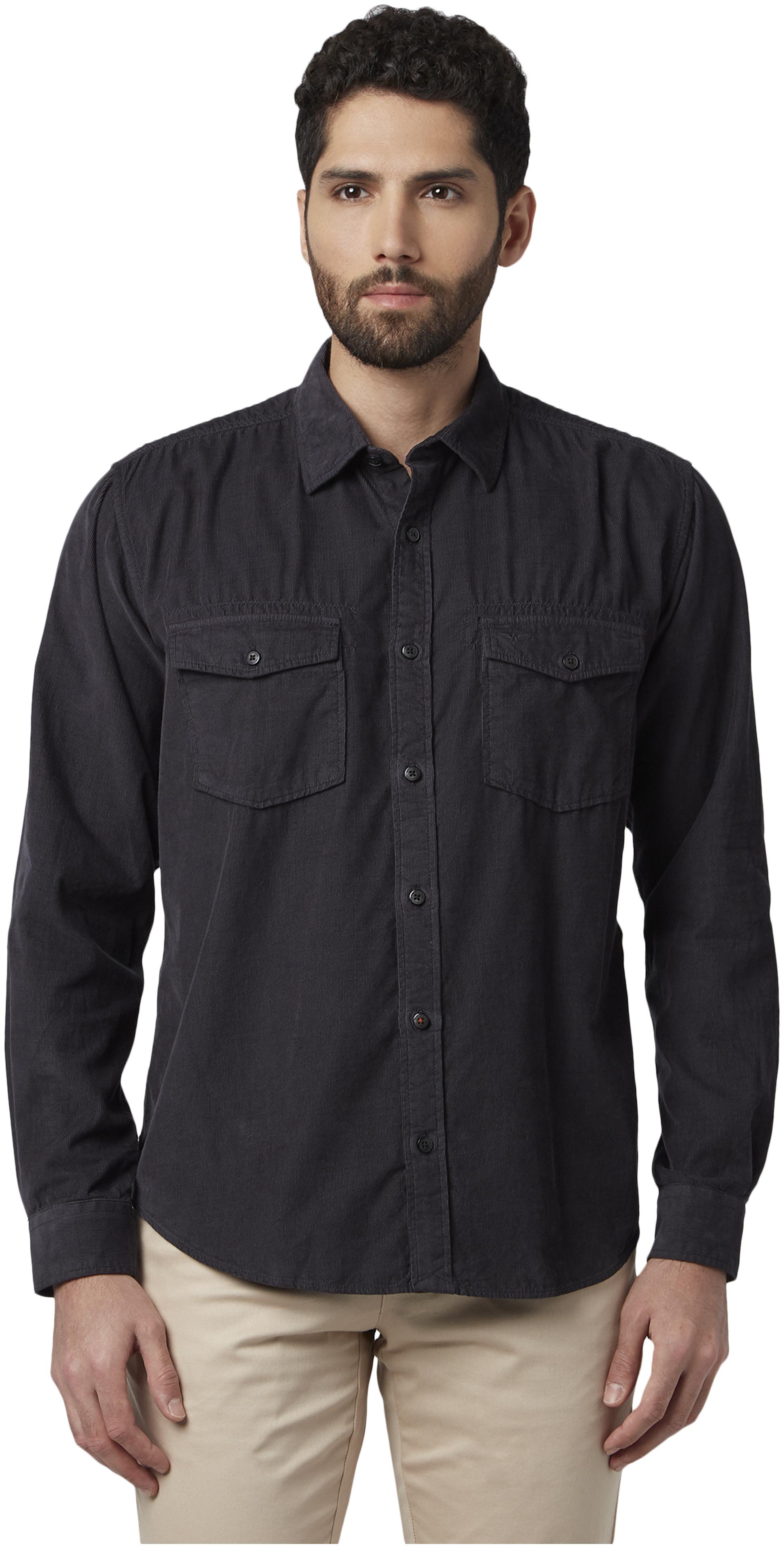 

Park Avenue Men Black Solid Regular Fit Casual Shirt