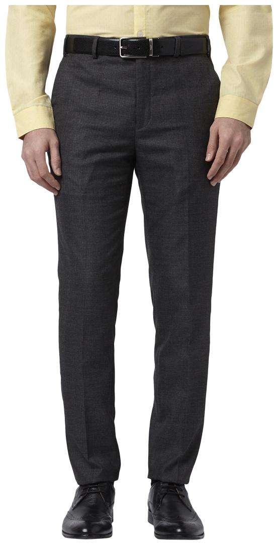 

Park Avenue Men Checked Regular Fit Formal Trouser - Grey