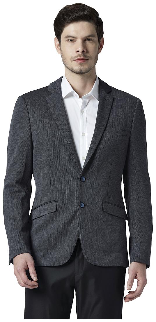

Park Avenue Men Grey Textured Regular fit Single Breasted Blazer