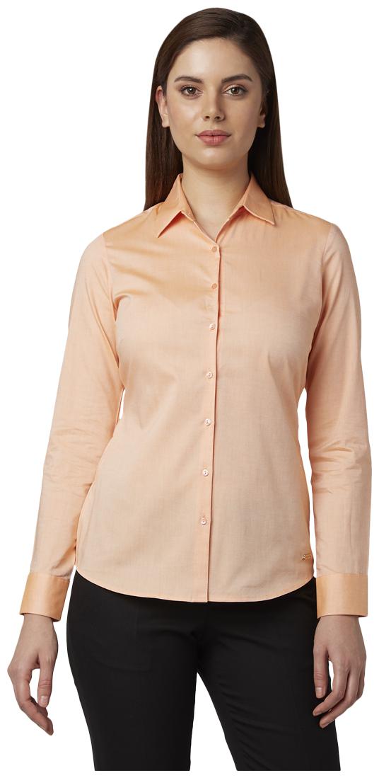 

Park Avenue Women Orange Solid Regular Fit Shirt