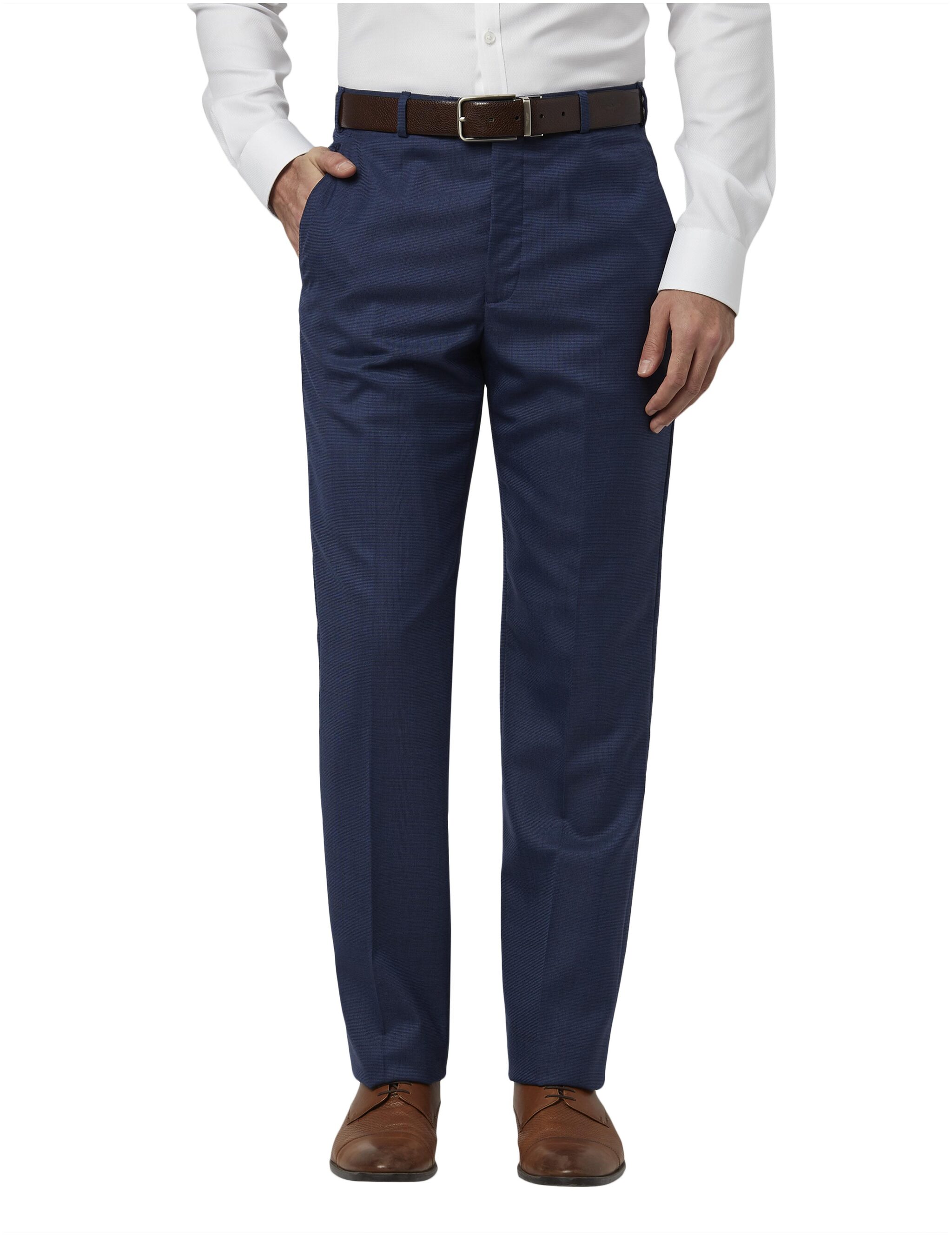 

Park Avenue Men Solid Regular Fit Formal Trouser - Blue