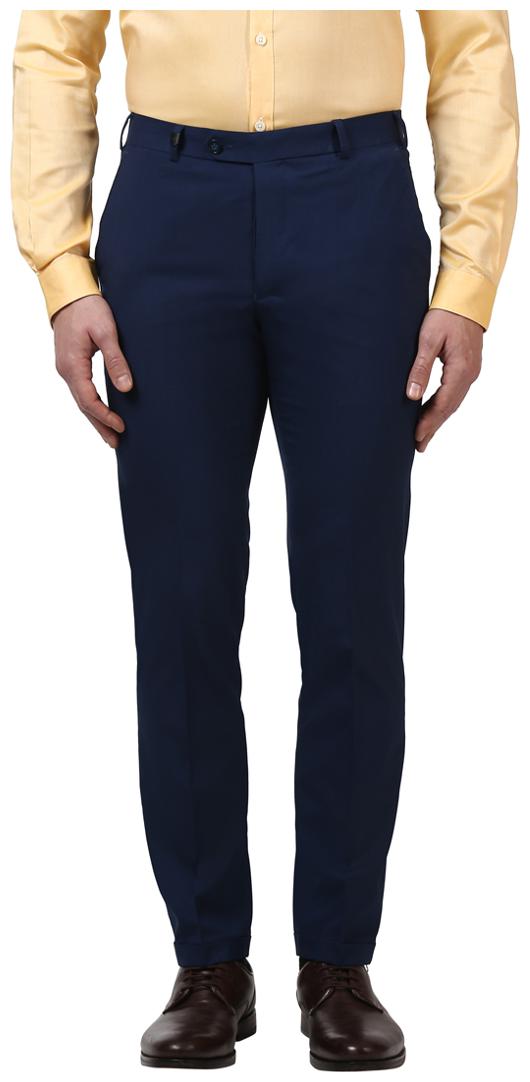 

Park Avenue Men Solid Regular Fit Formal Trouser - Blue